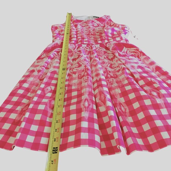NEW Tahari ASL Dress BarbieCore Gingham Cotton Pink White Lined Size 2 Petite 2P - Picture 12 of 16